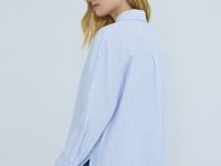 Хлопковая рубашка, Голубой