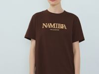 Футболка с вышивкой, Коричневый