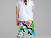 Брюки детские трикотажные для девочек, 2 пары в комплекте