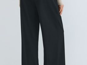 Широкие брюки со складками, Черный
