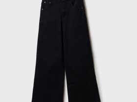 Брюки текстильные джинсовые для девочек