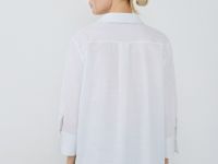 Рубашка из хлопка с рукавом 3/4, Белый