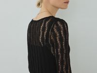 Ажурное платье миди, Черный