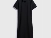 Платье с воротником-поло, Черный