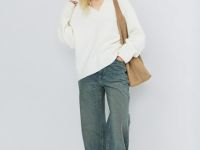 Джемпер из мягкой пряжи с шерстью, Белый