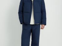 Утепленные брюки широкого кроя с утяжниками по низу