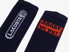 Мужские высокие носки Lacoste с принтом