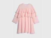 Платье мини А-силуэта с воланами, Оранжевый