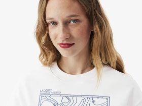 Женская хлопковая футболка Lacoste