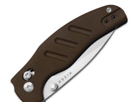 Складной нож Kizer C01C 2.9 CD, сталь Nitro-V, рукоять Norplex UltreX Micarta, коричневый