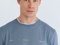 Футболка с имитацией второго слоя, Синий