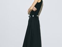 Юбка миди А-силуэта с эластичным поясом, Черный