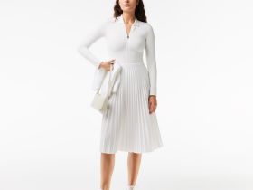 Женская плиссированная юбка Lacoste