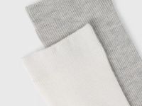 Носки в рубчик с шёлком, 2 пары, Белый