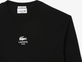 Хлопковая футболка Lacoste классического кроя унисекс с длинным рукавом