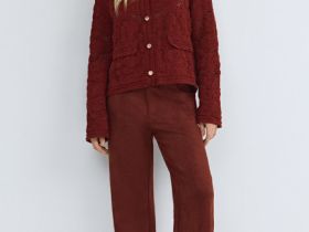 Прямые брюки из искусственной замши, Оранжевый