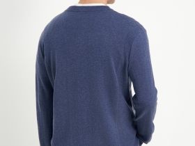 Джемпер из шерсти и хлопка с округлой горловиной