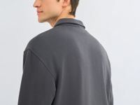 Толстовка с воротником поло на молнии, Серый