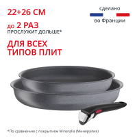 Набор посуды со съемной ручкой Ingenio Natural Force 3 предмета 22/26 см L3969202