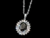 Подвеска из белого золота с хромдиопсидом э4754пд08220453