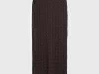 Прямая трикотажная юбка, Коричневый