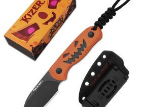 Туристический нож Kizer Drop BearFix Halloween, сталь 14C28N, рукоять G10, оранжевый, ограниченное издание