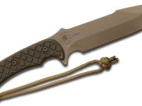 Нож с фиксированным клинком Spartan Blades Horkos, сталь CPM-S35VN Flat Dark Earth, рукоять зеленая микарта, чехол песочный