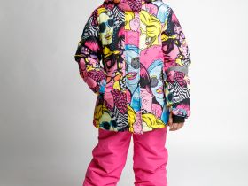 Зимний комплект из мембранной ткани для девочки: куртка, полукомбинезон