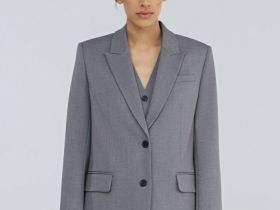 Однобортный жакет, Серый