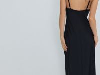 Платье на тонких бретелях, Черный