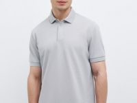 Поло из ткани пике, Серый