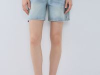 Прямые шорты со средней посадкой, Голубой