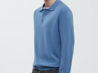 Поло с длинным рукавом из хлопка