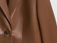 Однобортный жакет из искусственной кожи, Оранжевый