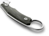 Нож с фиксированным клинком LionSteel H1, сталь M390, рукоять микарта, зеленый