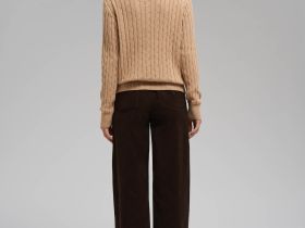 Джемпер прямого кроя из хлопка с косами