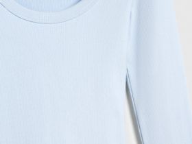 Приталенный лонгслив в рубчик, Голубой
