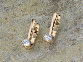 Серьги из желтого золота с бриллиантами э0301сг03154900