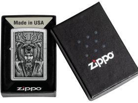 Зажигалка ZIPPO Barbarian Design с покрытием Street Chrome, латунь/сталь, серебристая