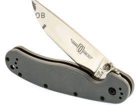 Нож складной Ontario RAT-1, сталь Aus-8, Satin, рукоять термопластик GRN, gray