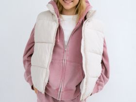 Утеплённый жилет для девочек, Белый