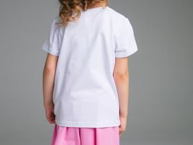 Комплект для девочек: фуфайка трикотажная (футболка), шорты текстильные