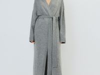 Удлинённый кардиган с поясом, Серый