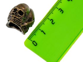 Бусина для темляка "Три черепа", латунь