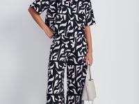 Рубашка женская с принтом изо льна