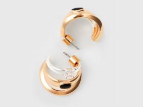Серьги в виде колец O'STIN x Яндекс Книги, Золотой