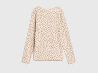 Лонгслив с леопардовым принтом для девочек, Бежевый