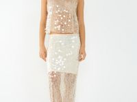 Полупрозрачный топ с пайетками, Желтый