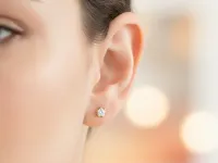 Пусеты из желтого золота с бриллиантами э0301пс04202991