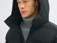 Утеплённая куртка с капюшоном и бесшовной стёжкой, Черный